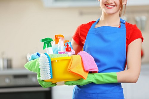 Local SE5 end of tenancy cleaning team working in a flat