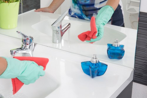 Carpet cleaning team preparing equipment for a service appointment
