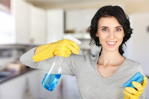 Cleaning team handling waste responsibly after carpet cleaning